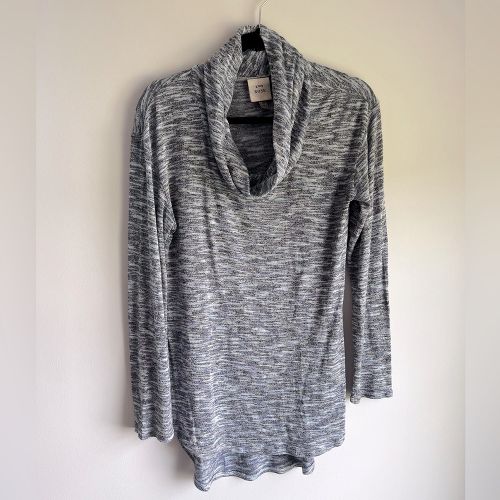 Knox Rose blue/gray cowl neck sweater- size medium